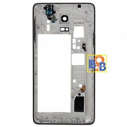 Middle Frame Bazel Back Plate Housing Camera Lens Panel Replacement for Samsung Galaxy Note 4 / N910F (Black)