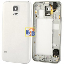 OEM LCD Middle Board with Button Cable & Back Cover , Replacement for Samsung Galaxy S5 / G900 (White)