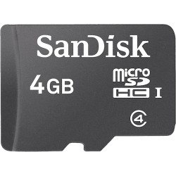 SanDisk microSDHC Memory Card 4 GB (SDSDQM-004G-B35A) with Adaptor