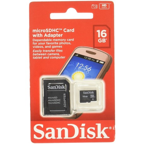 SanDisk microSDHC Memory Card 4 GB (SDSDQM-004G-B35A) with Adaptor