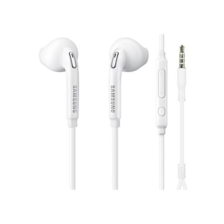 Samsung 3.5mm Earphones w Mic Dual Earbuds In-Ear Stereo Wired White for Samsung Galaxy J3, J5, J7, Note 3 4 5, Edge, S5, S6