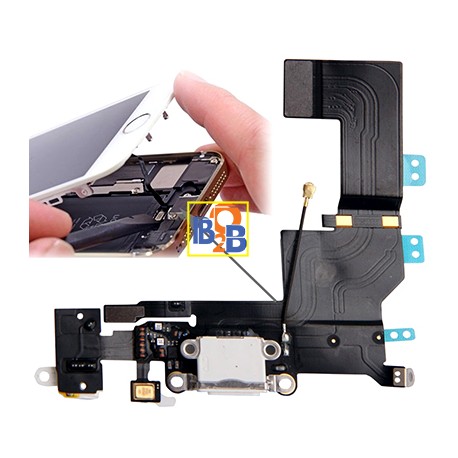 Charging Port Dock Connector Flex Cable Replacement for iPhone 5S