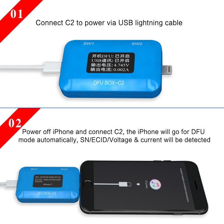 JC-DFU-C2 DFU C2 Box for Boot/Restore iOS Devices