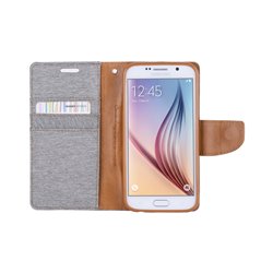 Goospery Canvas Diary Wallet Flip Cover Case by Mercury for Samsung Galaxy E7 (E700)