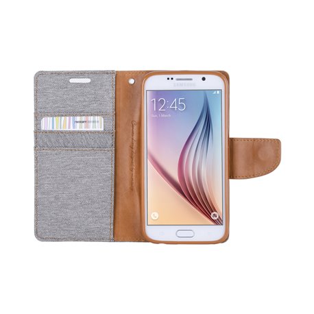 Goospery Canvas Diary Wallet Flip Cover Case by Mercury for Samsung Galaxy Grand Prime (G530)