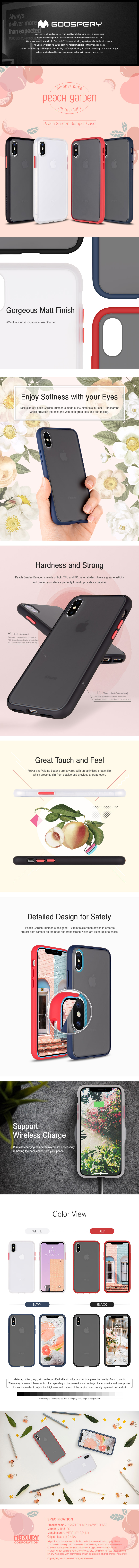 Goospery Peach Garden Bumper TPU Case by Mercury for Apple iPhone